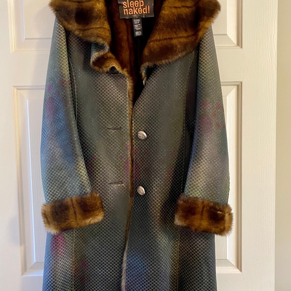 Custo Faux Fur multicolor coat